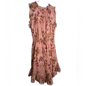 Zimmermann Girls Pink Floral Ruffle Trim Dress